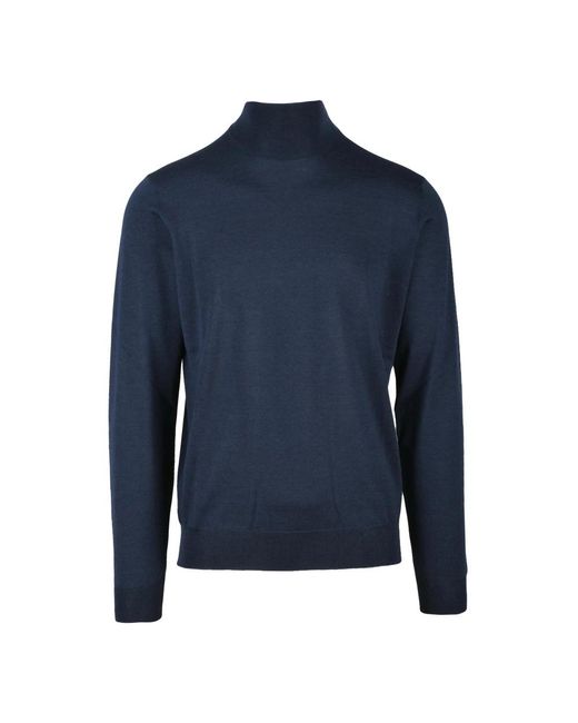 FILIPPO DE LAURENTIIS Merino Wol Coltrui Trui in het Blue voor heren