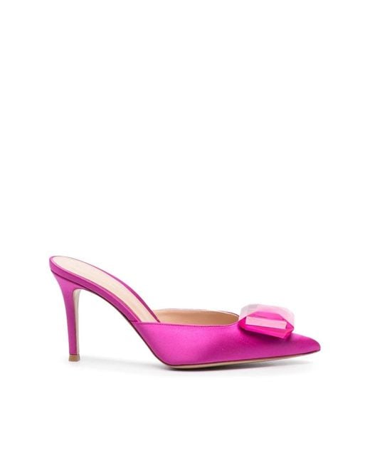 Gianvito Rossi Pink Heeled Mules