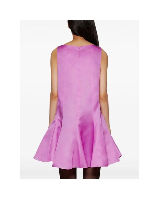 Khaite Pink Rosa seidenpanel flare kleid