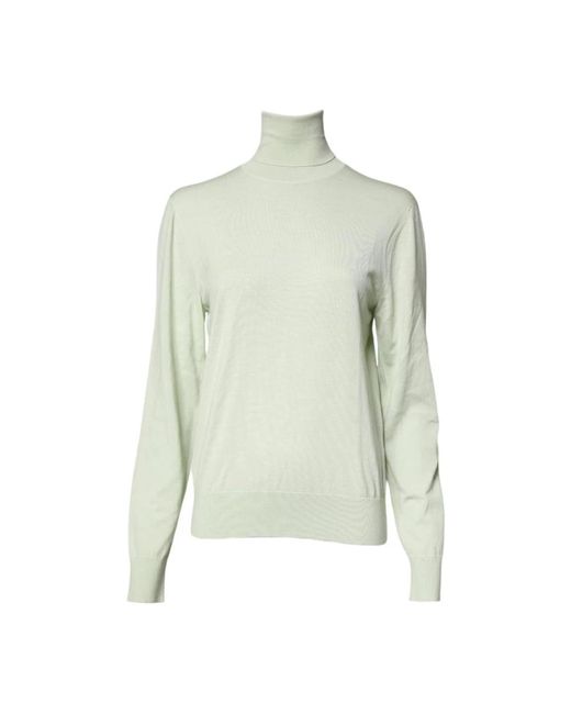 Dolce & Gabbana Grüner Woll-Rollkragenpullover Mit Logo in Green für Herren