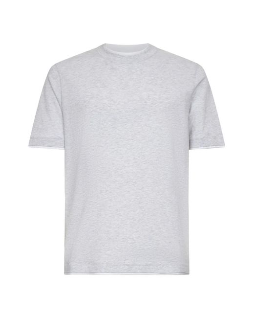 T-Shirts di Brunello Cucinelli in White da Uomo