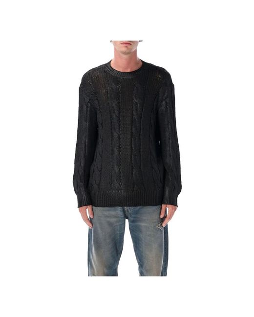 DIESEL Schwarzer Cable-Knit Pullover Aw25 in Black für Herren