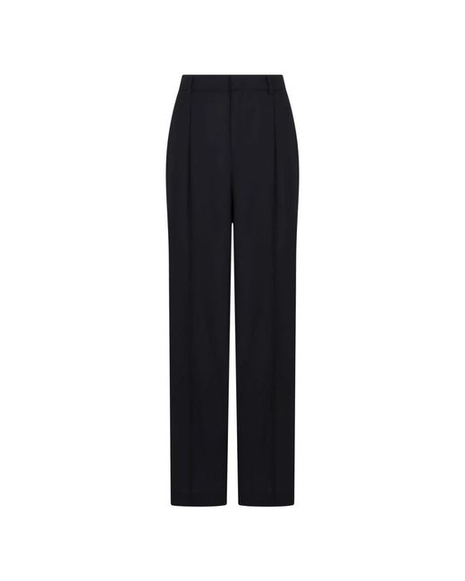 PT01 Broeken ,Blauw ,Leer Wide Leg Tailored Broeken in het Blue
