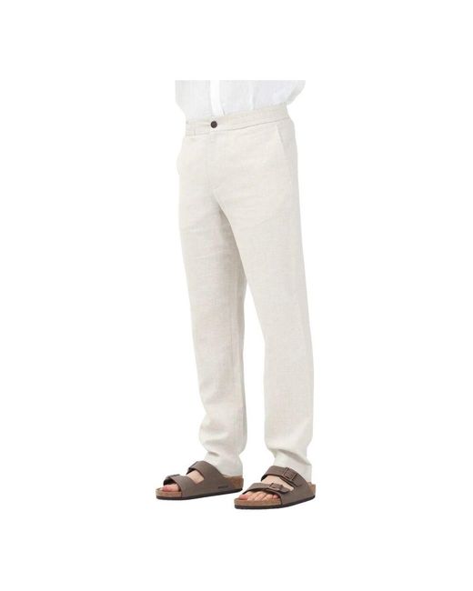SELECTED Leinenhose Regular Fit Frühling/Sommer in White für Herren