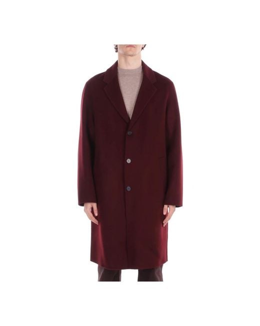 Amaranto Red Single-Breasted Coats for men
