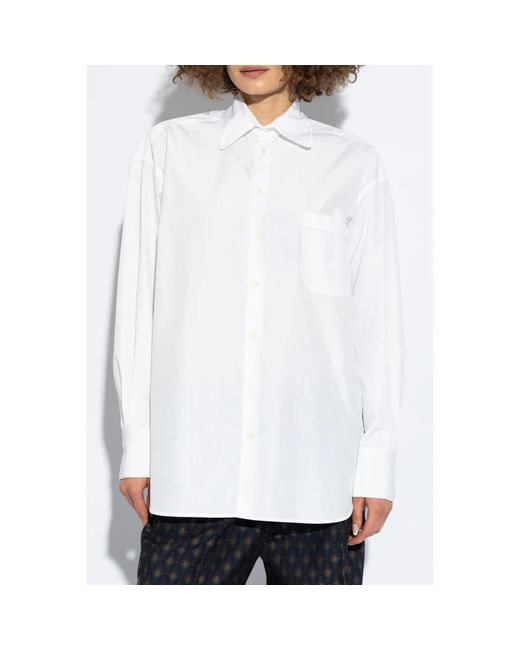 Etro White Baumwoll 'oversize' hemd