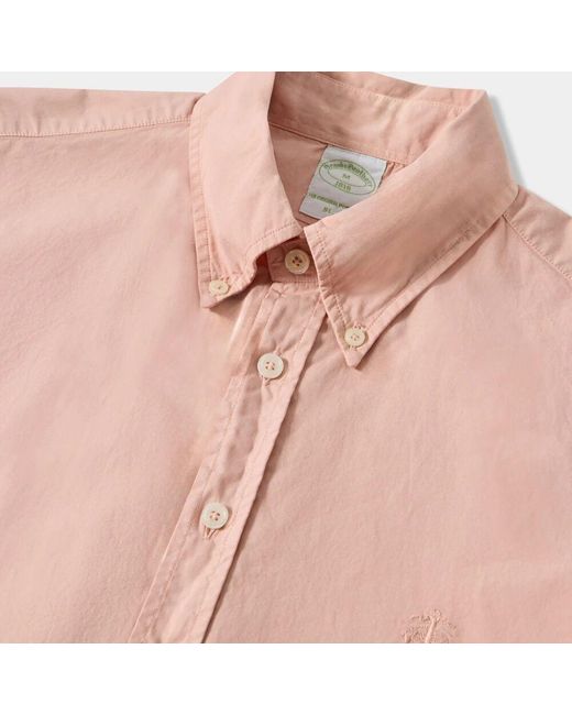 Brooks Brothers Slim fit baumwoll-garment-dyed hemd mit knopfleiste,slim fit baumwoll bekleidungsfarbenes hemd mit knopfleiste in Pink für Herren