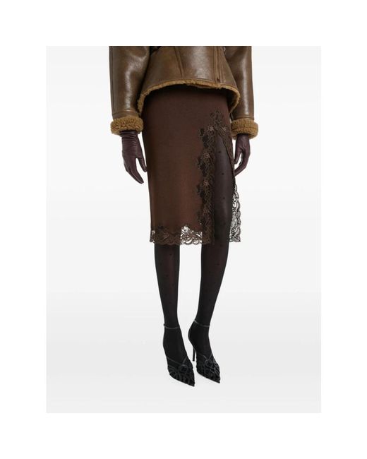Midi Skirts Balmain de color Brown