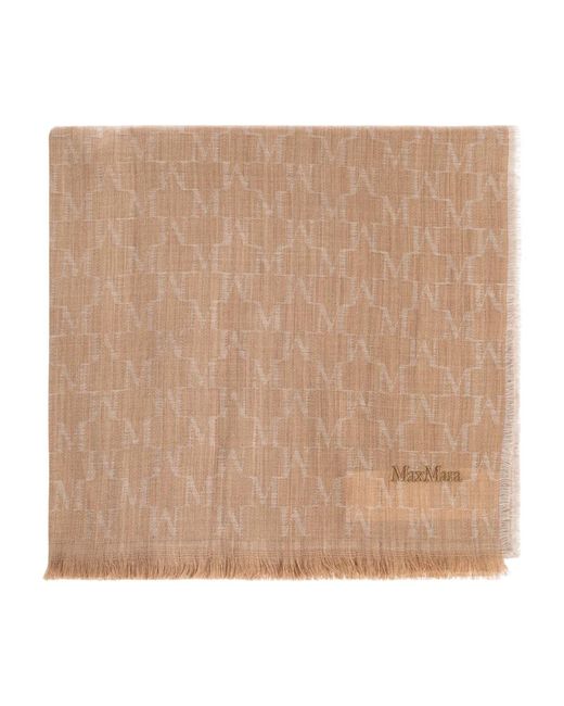 Max Mara Sjaal Met Monogram in het Natural