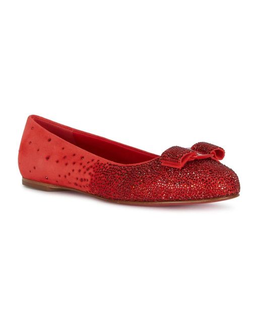 Ferragamo Red Ballerina Shoes