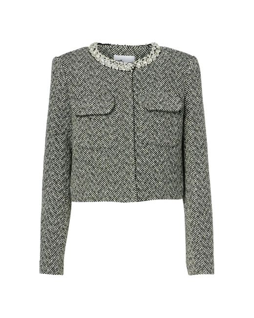 Self-Portrait Green Tweed Jackets