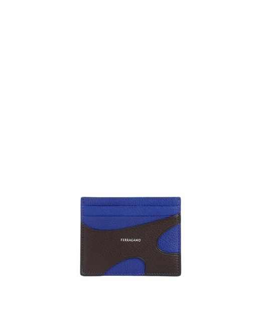 Ferragamo cut out credit card case di Ferragamo in Blue da Uomo