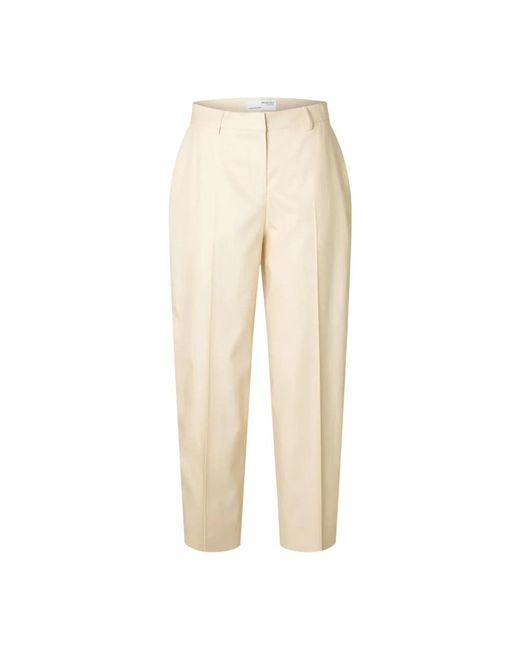 Tapered Trousers di SELECTED in Natural