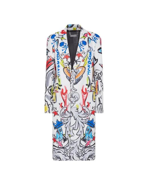 Philipp Plein Coat Long in het Blue