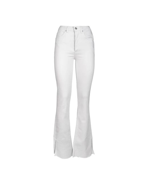 Pantalones palazzo denim blanco con abertura Anine Bing de color White