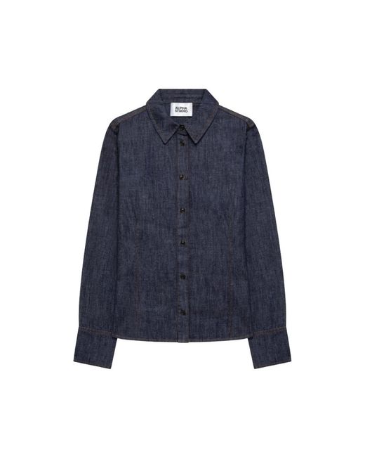 Denim Shirts Alpha Studio de color Blue