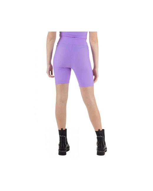 hinnominate Purple Radfahrer lycra leggings mit logo-druck