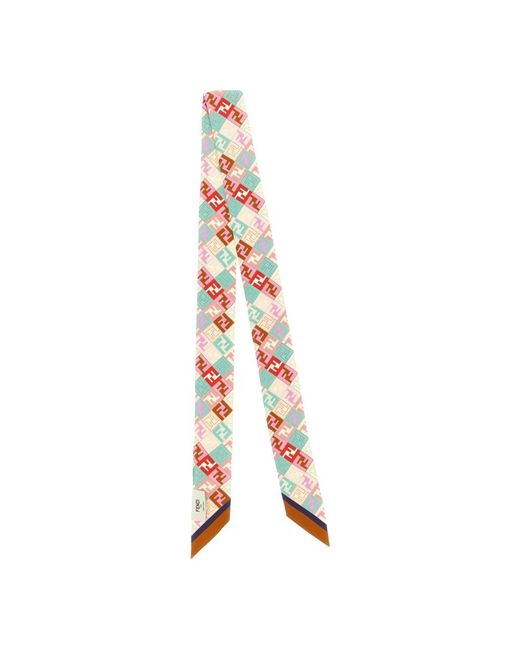 Silky Scarves Fendi de color Metallic