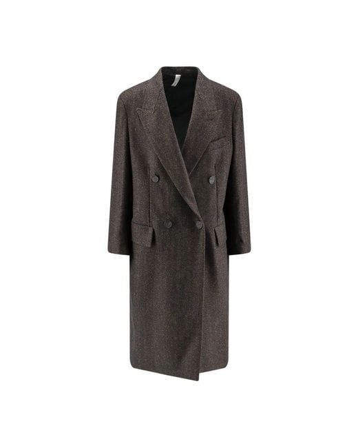 Hevò Black Double-Breasted Coats for men