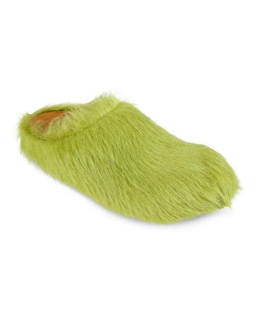Marni Schoenen ,Groen ,Leer Fussbett Sabot in het Green voor heren
