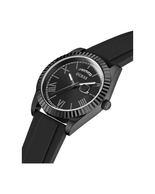 Guess Connoisseur silikon armbanduhr in Black für Herren