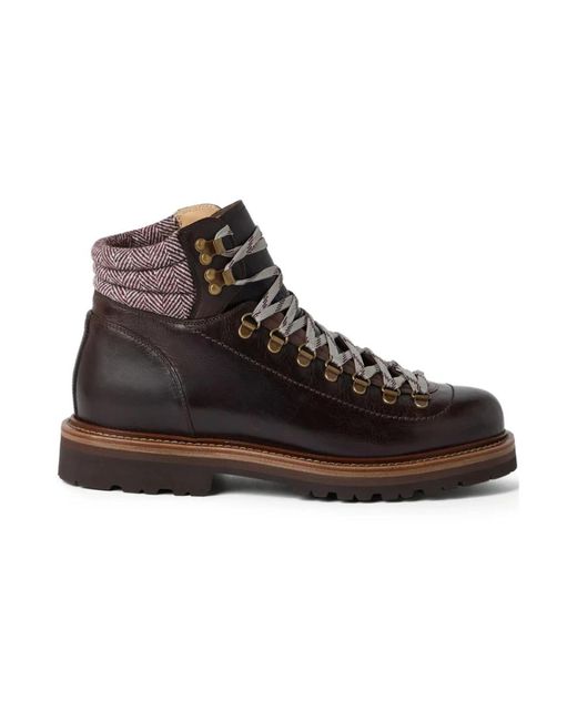 Brunello Cucinelli Brown Lace-Up Boots for men