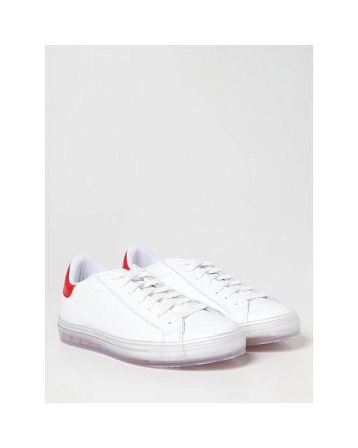 Kiton Leather Sneakers Translucent Sole in White für Herren