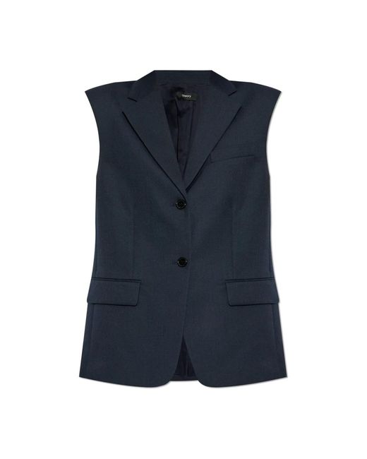 Theory Jassen ,Blauw ,Wol Wollen Vest in het Blue