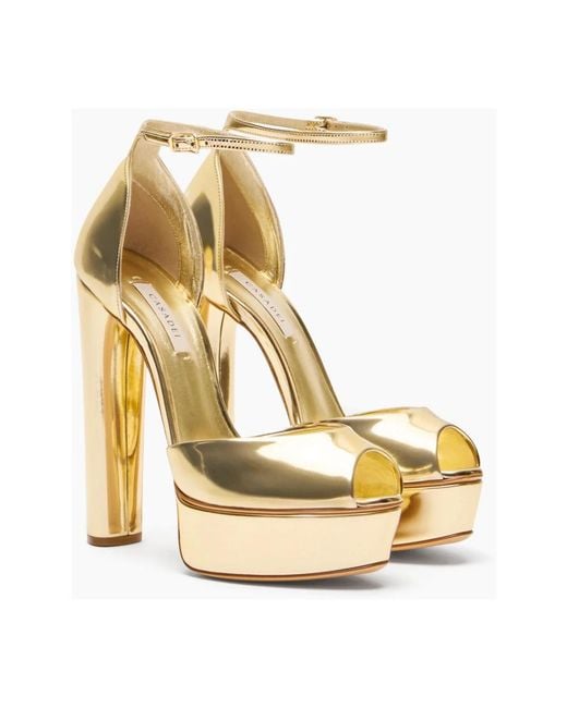 Casadei Metallic High Heel Sandals