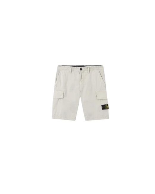 Stone Island White Casual Shorts for men