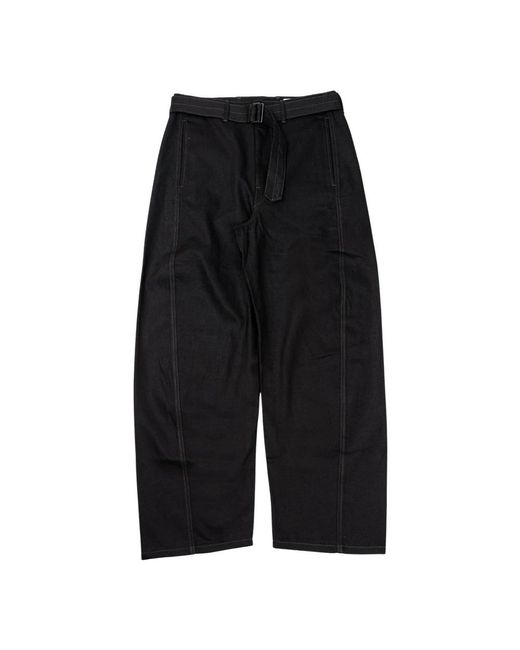 Lemaire Black Wide Trousers for men
