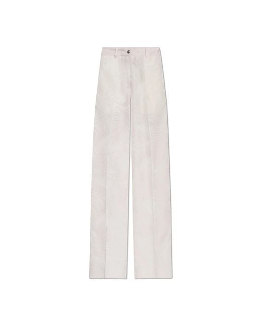 Palm Angels White Wide Trousers