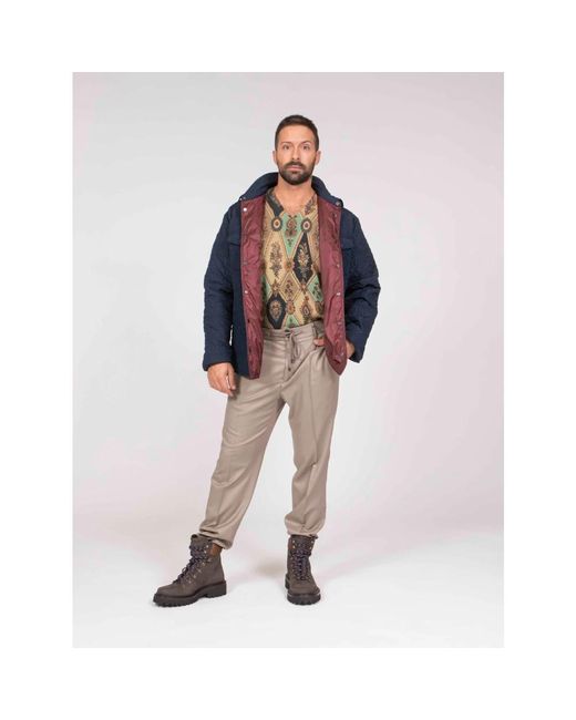 Etro Jassen ,Blauw ,Polyester Quilted Overshirt in het Blue voor heren