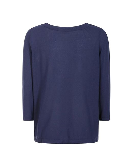 Zanone Blue Long Sleeve T-Shirts
