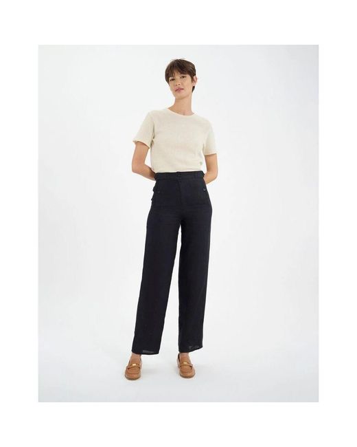 Straight Trousers di Ines De La Fressange Paris in Black