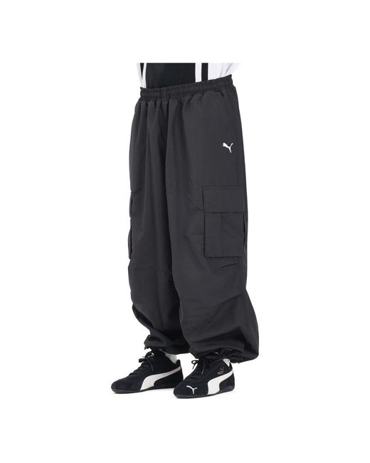 PUMA Black Wide Trousers for men