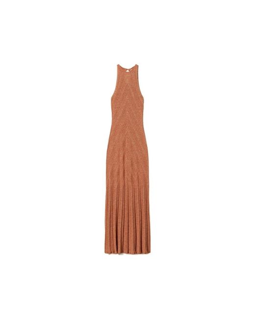 Twinset Brown Knitted Dresses
