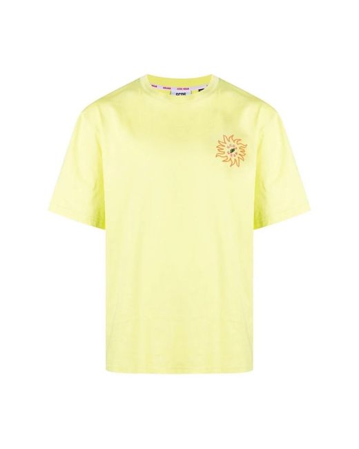Magliette surfing weirdo cool di Gcds in Yellow da Uomo
