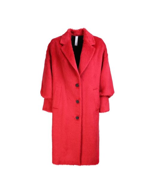 Hevò Red Single-Breasted Coats