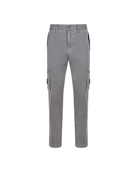 Stone Island Gray Slim-Fit Trousers for men