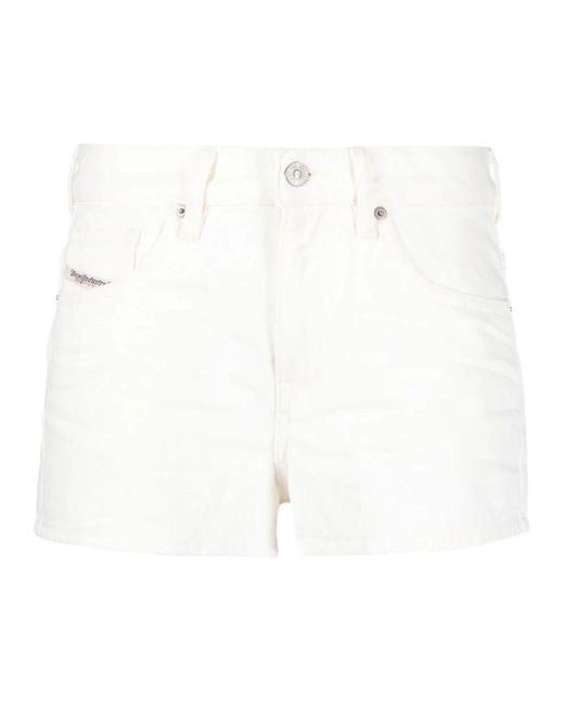 DIESEL White Denim Shorts