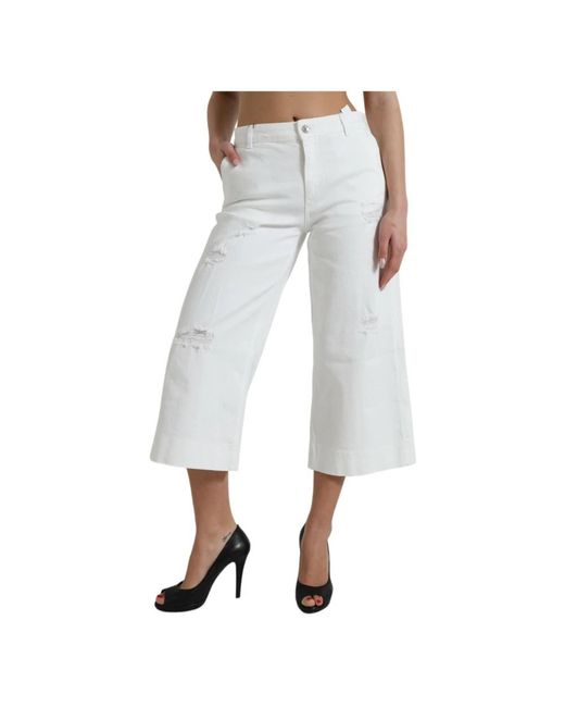 Dolce & Gabbana Gray Cropped Jeans