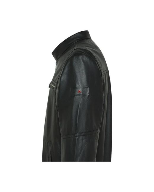 Peuterey Black Leather Jackets for men