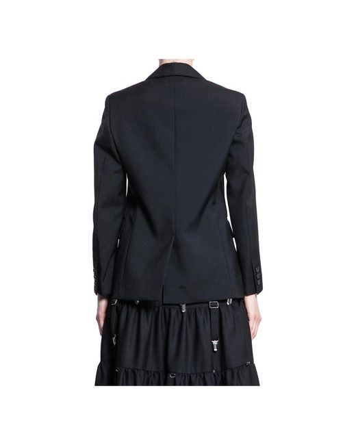 Comme des Garçons Black Schwarze shawl revers offene front jacke