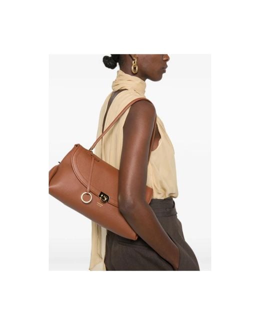 Ferragamo Brown Shoulder Bags