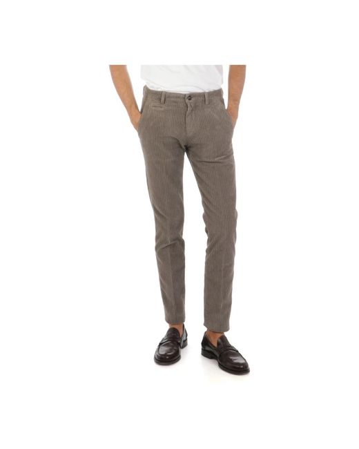 BRIGLIA Gray Slim-Fit Trousers for men