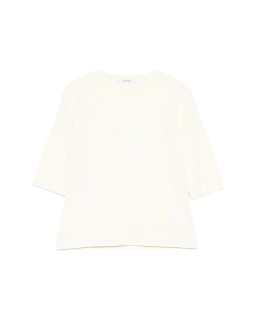 Max Mara White Round-Neck Knitwear