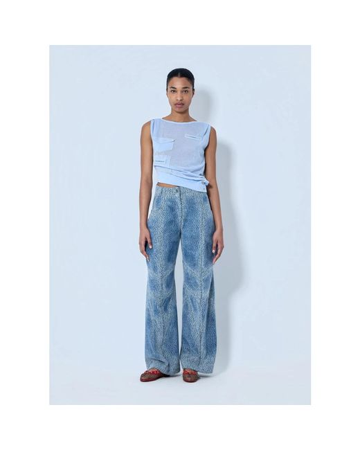Kiko Kostadinov Blue Wide Trousers