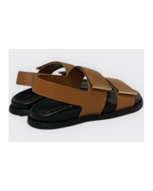 Tod's Brown Flat Sandals
