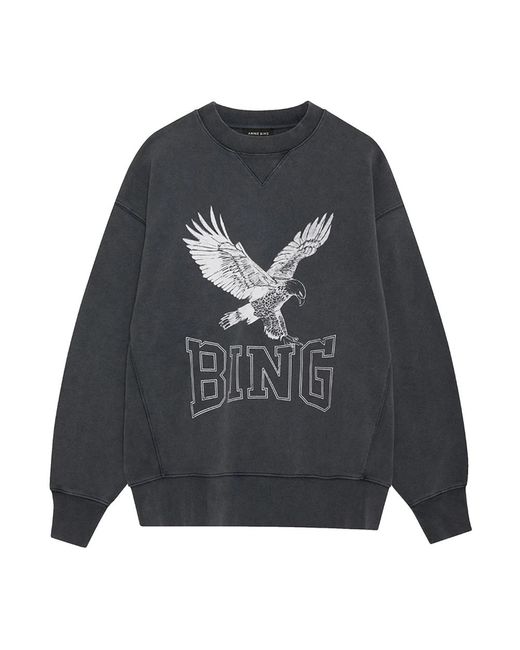 Anine Bing Gray Cool print sweatshirt schwarz gewaschen